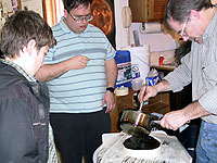 Brad pours a lap (Click for Photo Album of Session 3)